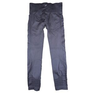 Gymshark Energy+ Seamless Cropped Leggings charcoal Gray Cutout Detail Small